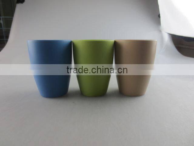 Cheap stocked colorful round ceramic cup without handle