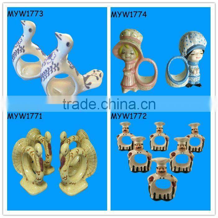 unique maple leaf porcelain fancy ceramic napkin ring