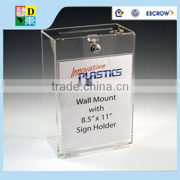 2015 modern customized Acrylic wall mounted storage box/custom printed acrylic free stand storage box for jewelry made in China