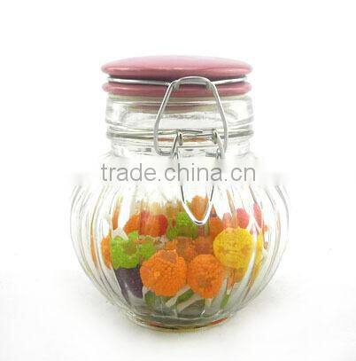 2016 zibo airtight clear cylinder pepper and salt jar with clamp lid for kitchen
