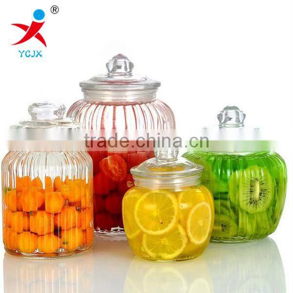 High Quality Glass Candy Jar with Lid for Dry Food
