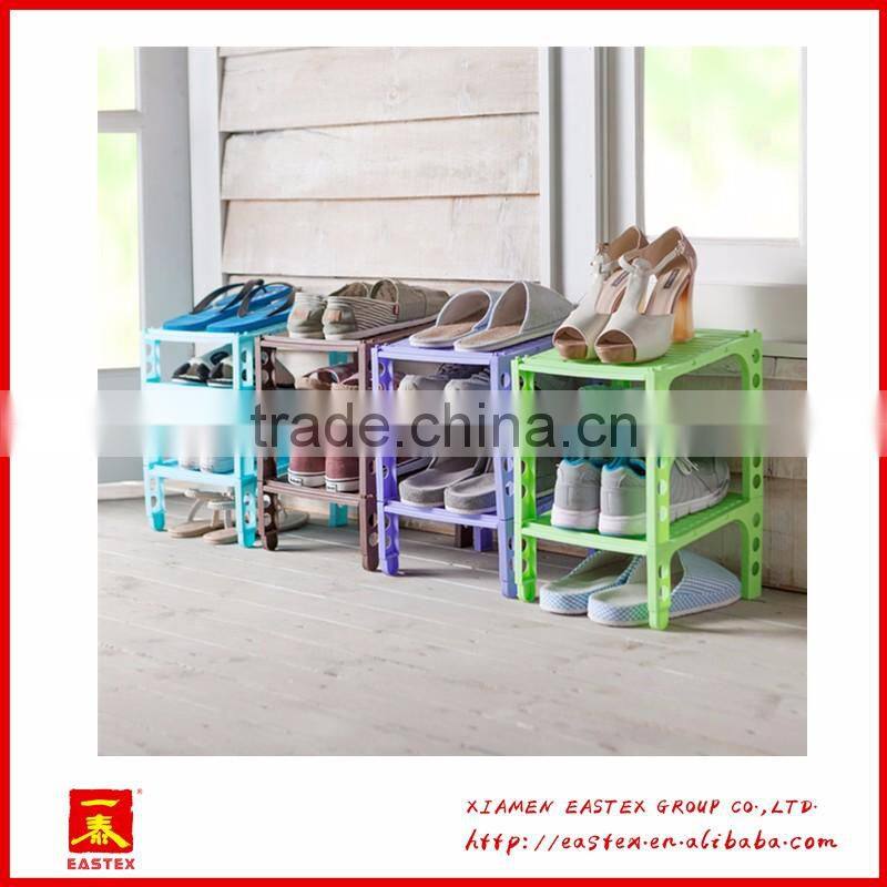 Stacking and anti skid shoe rack