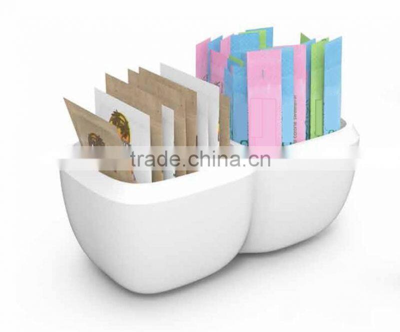 White 2 sections melamine storage box for hotel