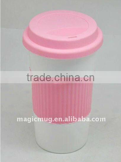 Princess Porcelain Travel Mug with Silicone Grip & Lid