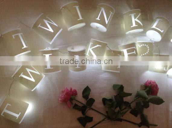 Personalised Paper Lantern Fairy Lights 20 LED lights string
