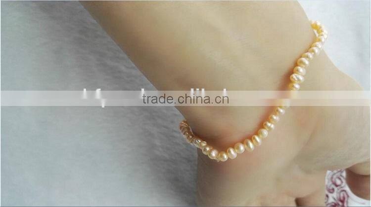 3-4mm pink baroque freshwater pearl bracelet