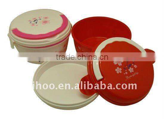 2 Layers Plastic Lunch Box With Lock For Kids