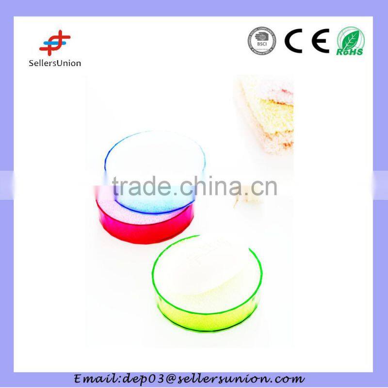 Plastic Soap Holder round soap Box with Aerobic Spongy Pad