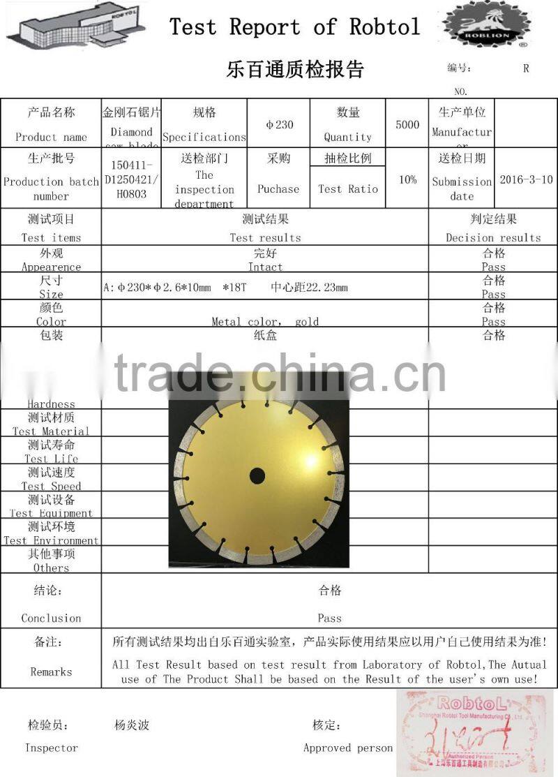 9" Segmented Diamond Saw Blade Angle Grinder Circular Cutting Disc Disk Wheel Universal Stone Brick Block Concrete