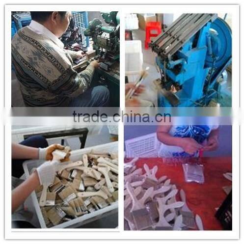 4" wall paint brush wood handle natural synthetic bristle blend filament