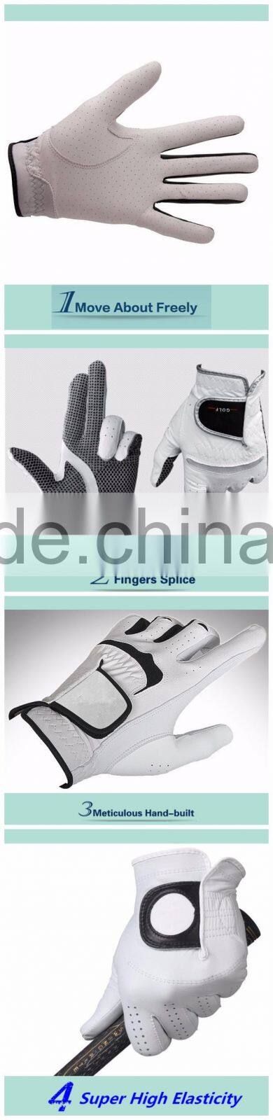 Premium Cabretta Leather Manufacturer& Export White Men's Golf Glove