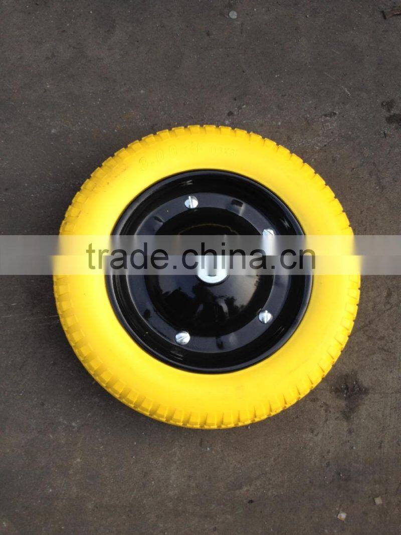solid rubber powder wb6400 model wheel with solid axle