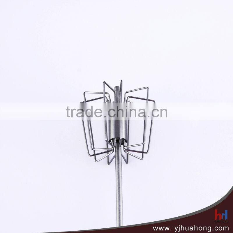Stainless steel rotatable whisk with plastic handle HEW-58