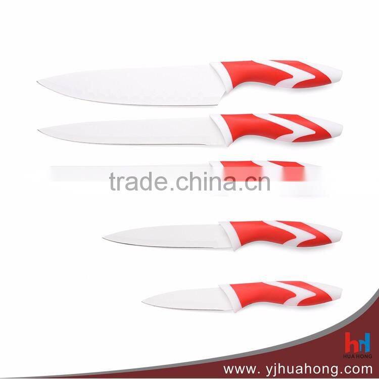 5Pcs Eco-Friendly Non-stick Coating Knives Set With Soft Handle ( HF-102)