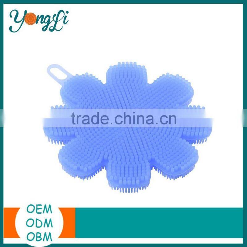 Kitchen Accessories Multi-purpose Cleaning Silicone Dish Scrubber Sponge Brush