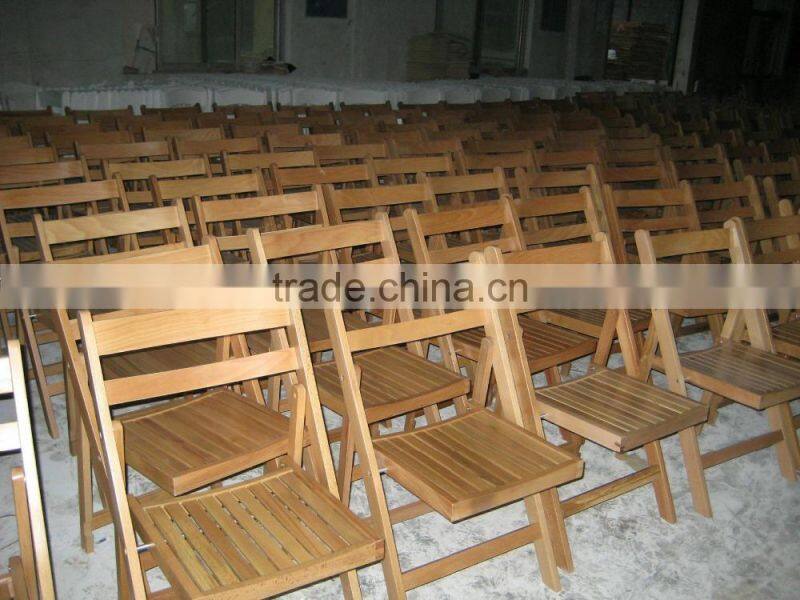 new product natural light wooden dining slat folding chair