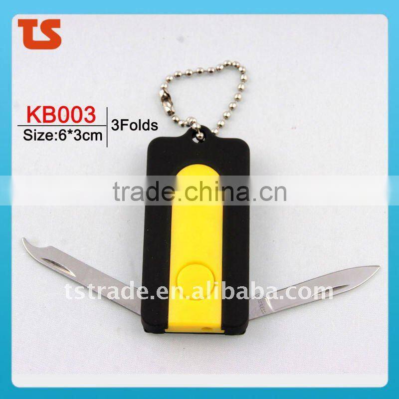 2014 Mini Multi Cute design LED metal utility keychain gift knife K7004ALL
