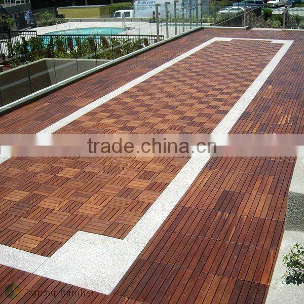 Free DIY Decking Tile Dark Carbonized Color made from Strand Woven Bamboo -KE-OS0824