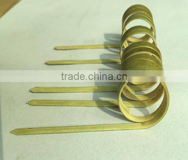 Environmentally-friendly flat bamboo strick skewer for Fruit,Salad,Food,Meat design