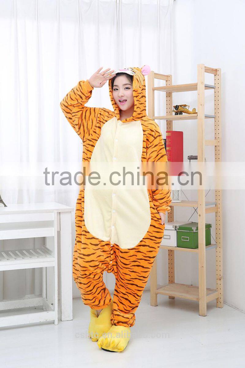 flannel cartoon adult animal jumpsuit animal pajamas jumpsuit jump tiger design