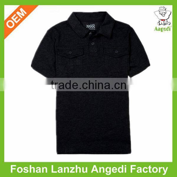 customized made blank plain Pique polo shirts with flat knit collar