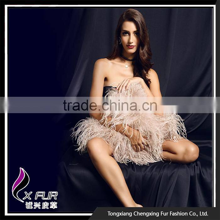 CX-D-106 Decorative Sofa Ostrich Fur Cushion Cover