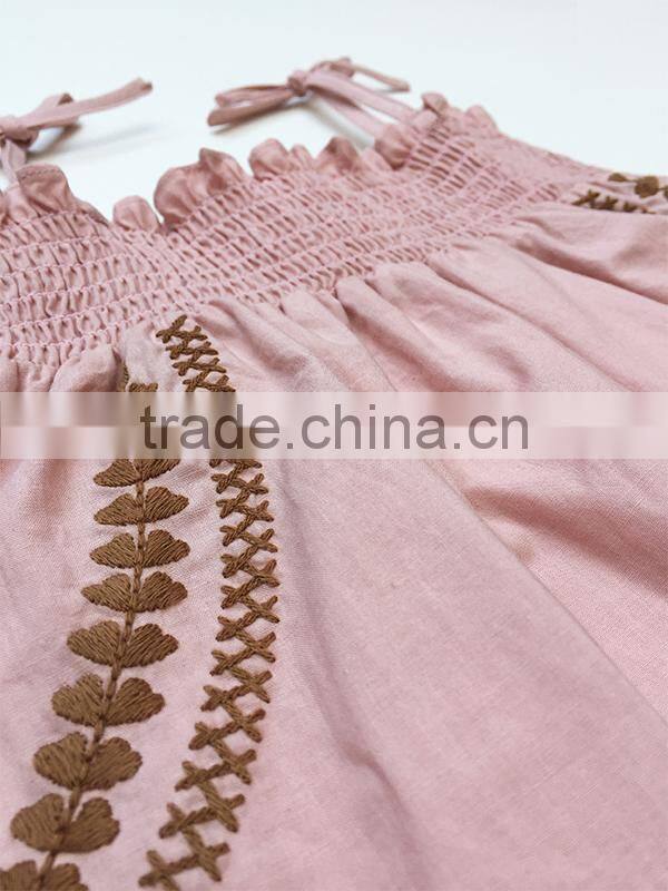New arrival sleeveless embroider off shoulder frocks little girl princess dresses