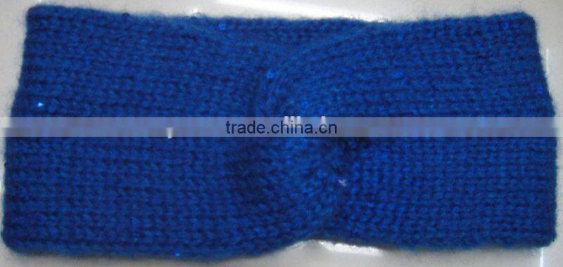 Fashion Hot crochet acrylic bright sequin bow headband