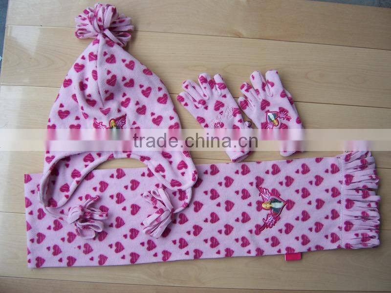 promotion polar fleece hat and scarf sets