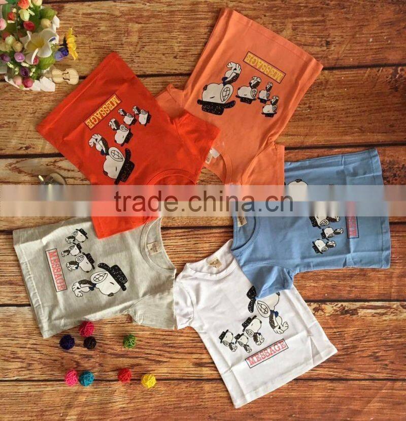 2017 cheap bulk sale children t-shirt cute printing pictures kid boys girls shirts