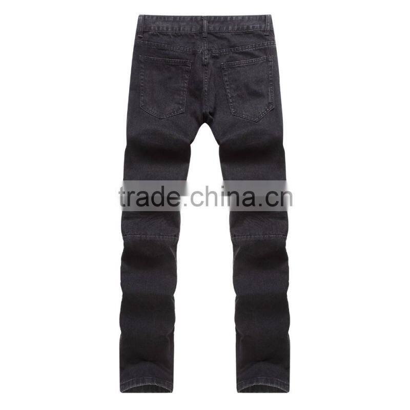 Fashion new men's brand men's jeans black jeans hole personality male personality pants