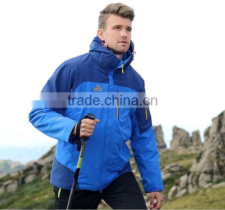 3 In 1 Winter Warm Waterproof Customized Size Outdoor Jackets For Men