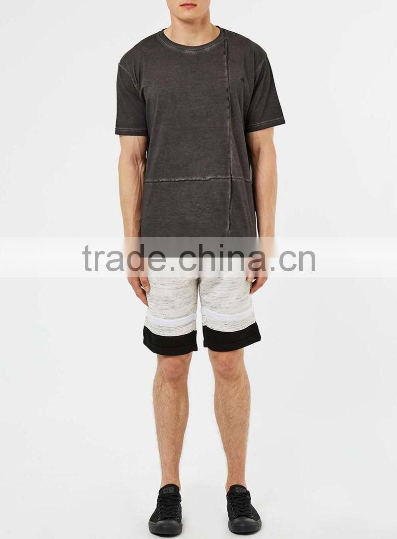 heather stripes printing shorts mens black cuff summer short wholesale custom