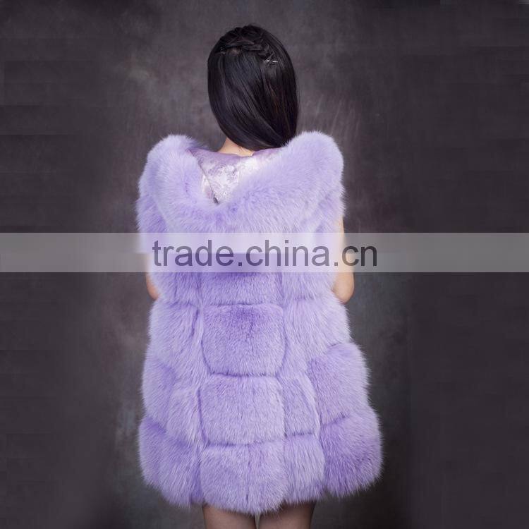 2016 hot sales europe style made in China woman real fox fur skin Fur Gilet