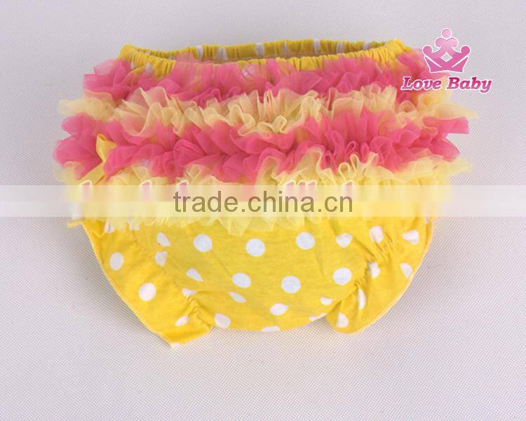 OEM factory polka dot toddler infant baby cotton underwear with lace