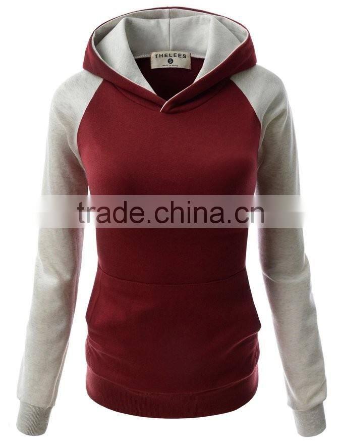 Plain Womens Pullover Hoodie/Ladies Fleece Sweatshirt Hoody/Woman Coat and Jacket