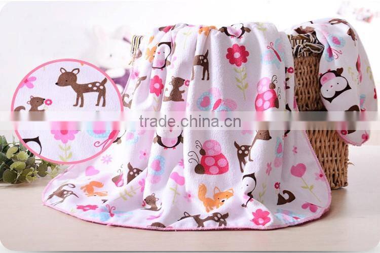 Different fabric double side fleeces baby blanket