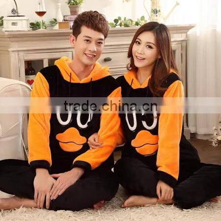 2015 Wholesale Flannel Couple Winter Pajamas