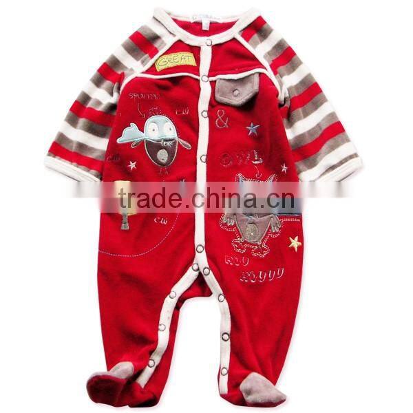 Cool baby boy's romper velvet winter design romper for small adult baby