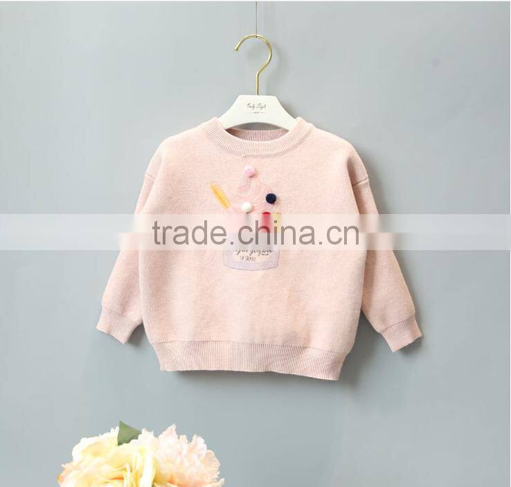 Latest Baby Girl Cartoon Pattern Pullover Sweater Design