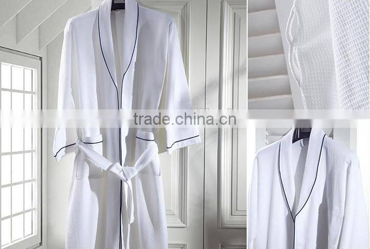 Terry towel manufacturer directly supply 100% cotton waffle bathrobe