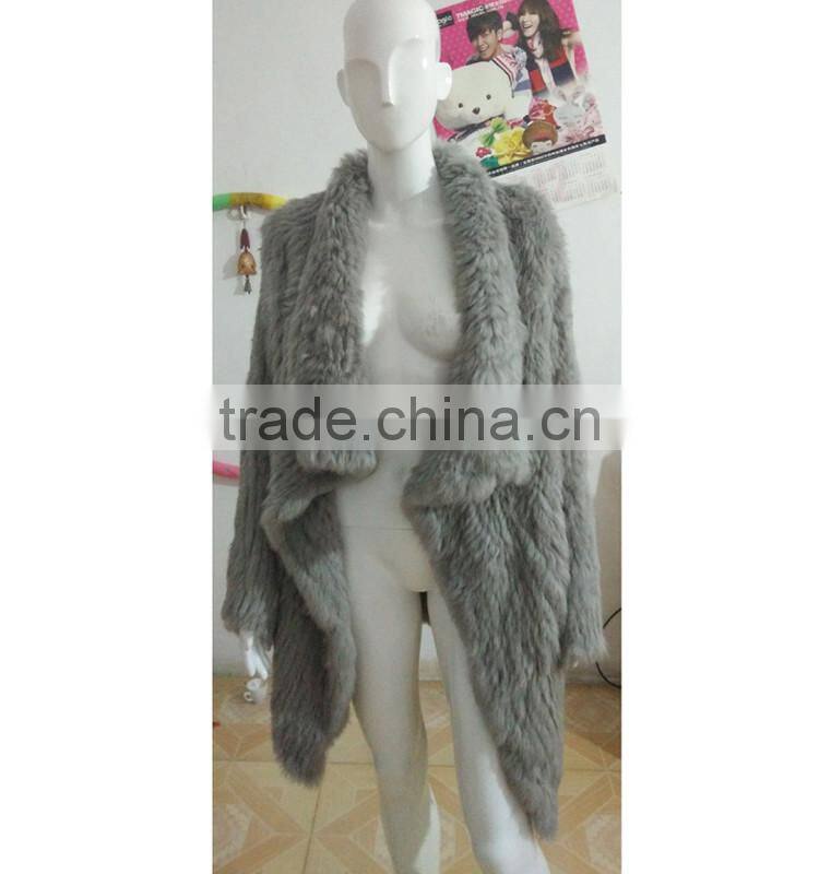 SJ018-02 100% Real Rabbit Animal Fur Shell Coats Both Side Furs