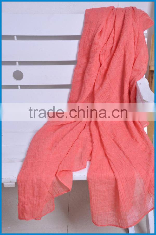 Women's fashion TR cotton long plain color scarf