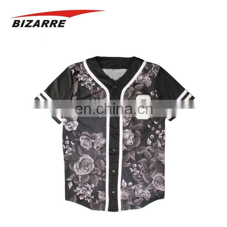Wuhan Bizarre Sports custom mens fashion shirt baseball jersey with your designs