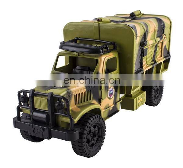Military Fighter Truck Toy with Various Shooting Sounds and Light, Mini Army Soldier Included