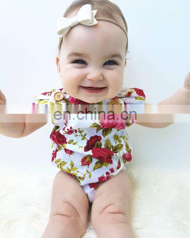 Beautiful Summer Newborn Baby Bodysuit Floral Cotton Infant Rompers