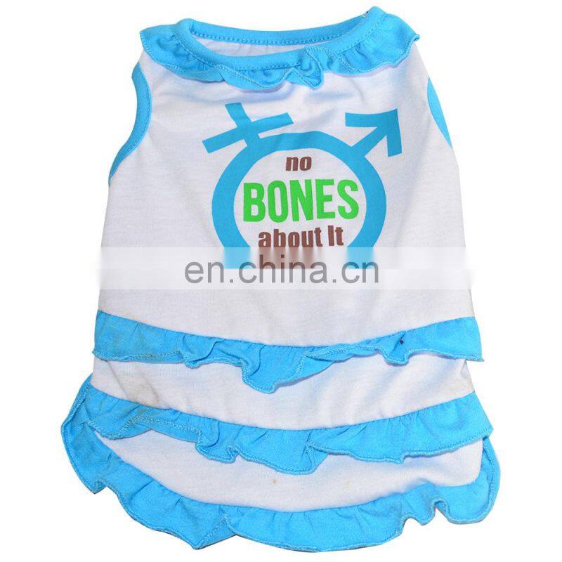 12" plain blue china pet products dog dress pet products soft pet clothes summer