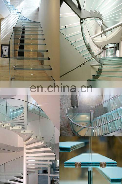 Customized safety toughened laminated glass staircases stairway