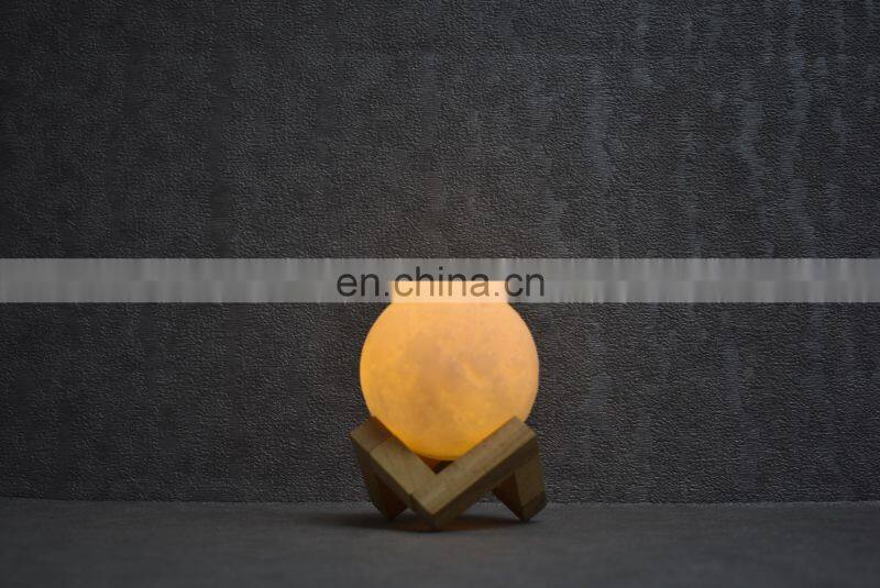 Christmas gift 3 color night light LED 3D printing moon lamp with usb charging creative holiday decor lamp