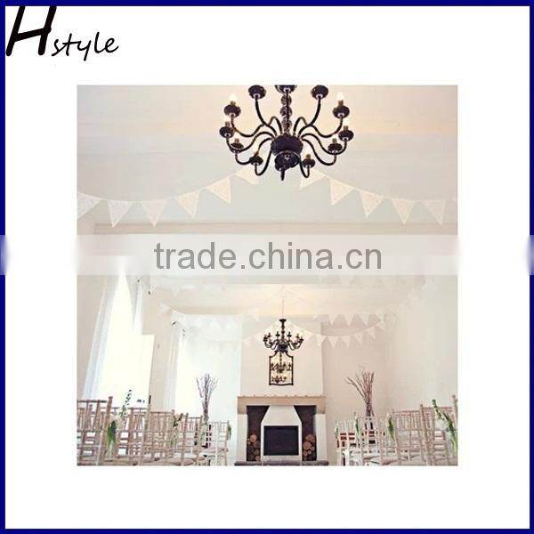 Triangle White Lace Bunting Flags PLA012